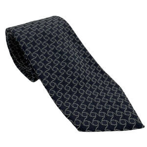 Giorgio Armani Silk Neck Tie Geometric Star Navy 3" x 58"